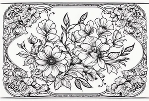 Flowers with swirls tattoo idea