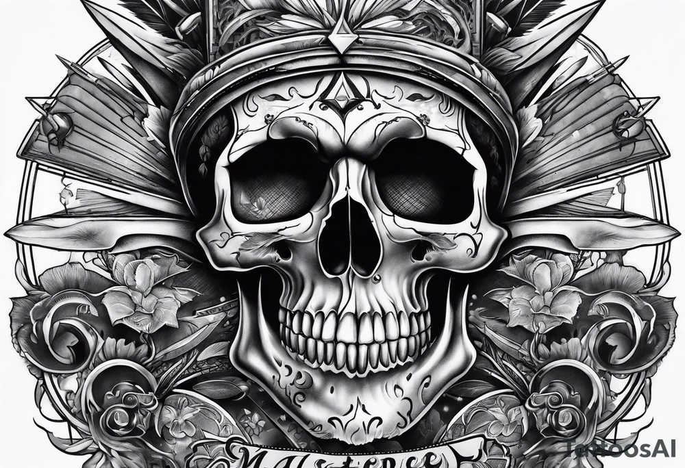 Mechanic skull tattoo idea