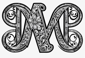Letters M and S with infinity symbol tattoo idea