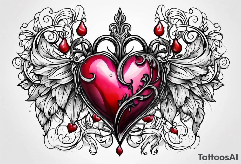 Bleeding heart tattoo idea