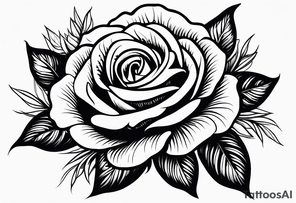 ornaments of flowers rose tattoo idea