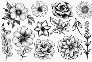Pretty flowers tattoo idea
