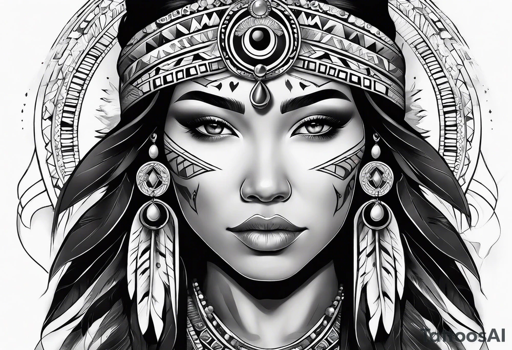 Navajo woman ethereal goddess tattoo idea