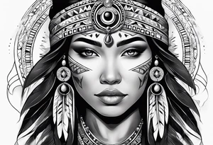 Navajo woman ethereal goddess tattoo idea