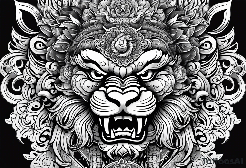 Balanise Barong upper arm tattoo idea