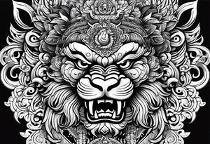 Balanise Barong upper arm tattoo idea