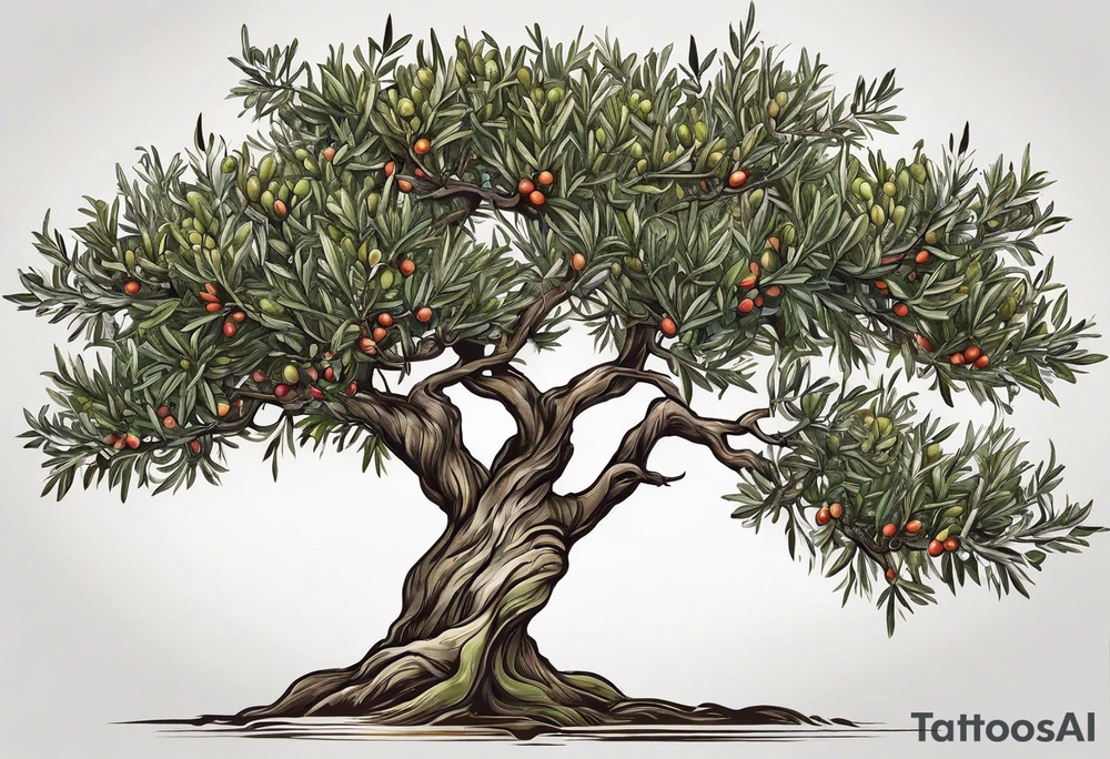 olive tree tattoo idea