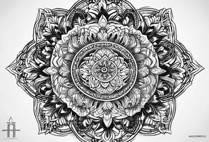 Combine intricate mandala patterns with religious symbols representing your faith at the center. This can create a visually stunning and spiritually meaningful tattoo. tattoo idea