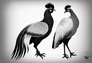 rooster and ibis tattoo idea
