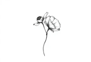 Violet and poppy tied together tattoo idea