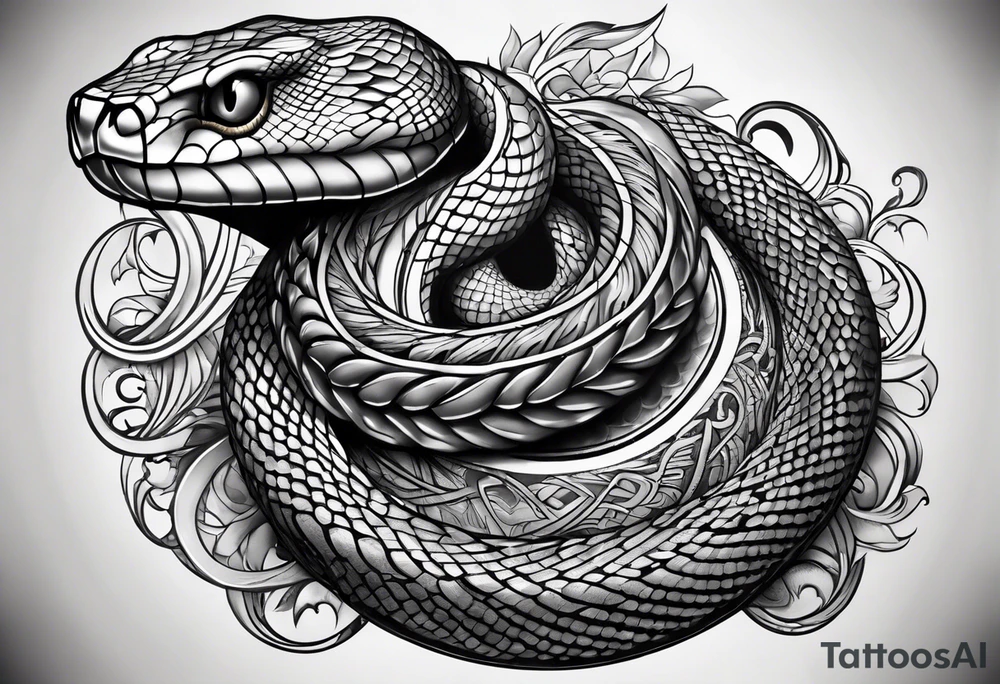 snake coiled tattoo idea