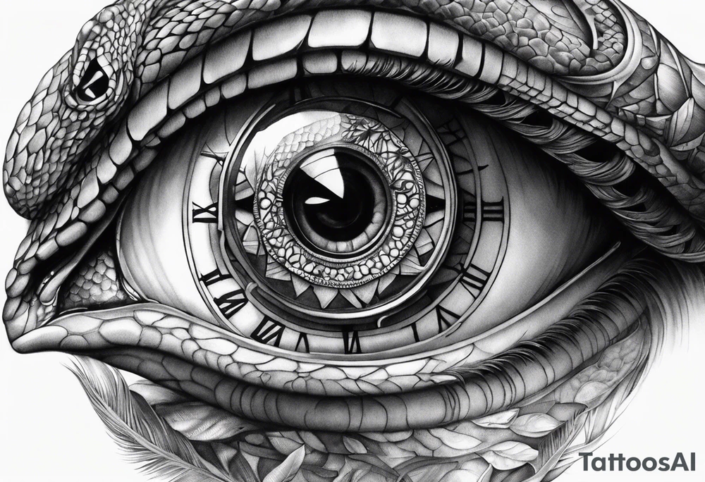 human eye wrapped around snake and pupil is a clock tattoo idea human eye wrapped around snake and pupil is a clock tattoo idea