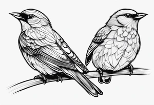 outline of two birds tattoo idea