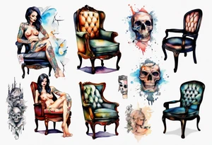 a chair woman hybrid tattoo idea