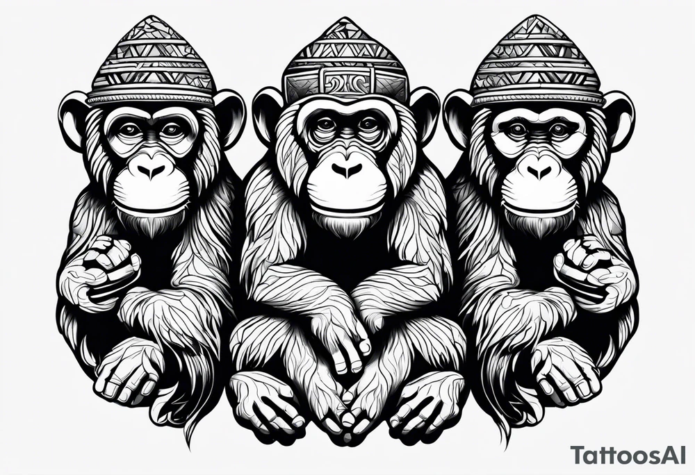 see no three monkeys tattoo tattoo idea