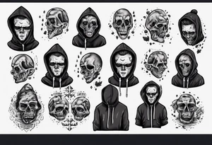 sad guy in a hoodie tattoo idea