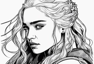 game of thrones daenerys drawn as by tim burotn so that the whole figure can be seen tattoo idea