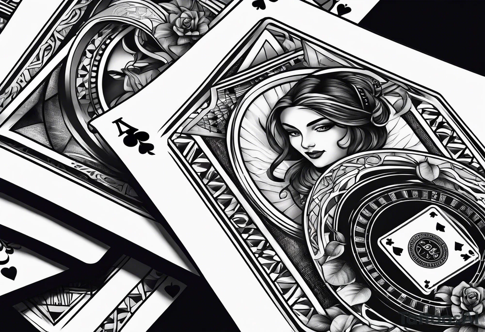 Gamble cards and cash tattoo idea