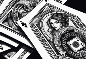 Gamble cards and cash tattoo idea
