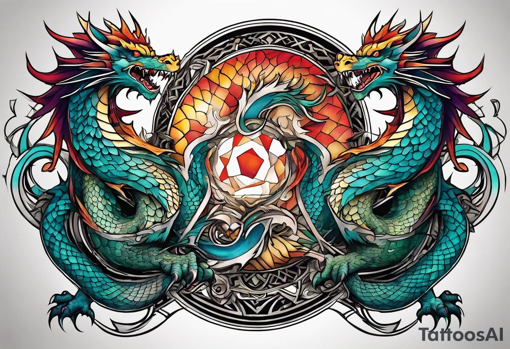 roaring dragons tattoo idea