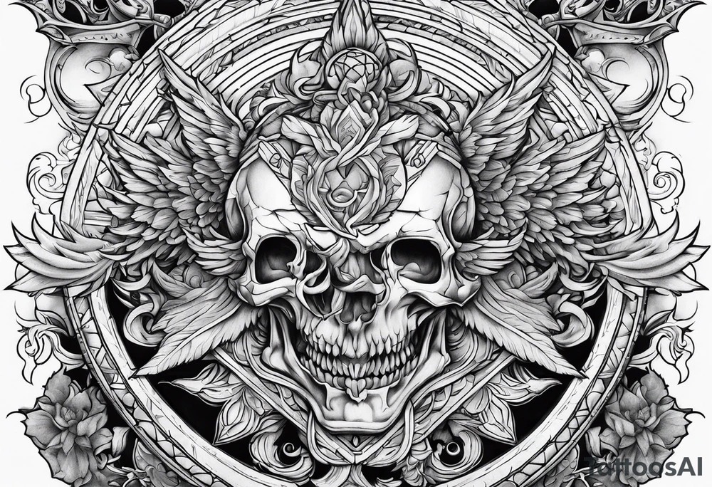 Heaven and hell at war tattoo idea