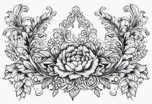 ornate floral sternum tattoo tattoo idea