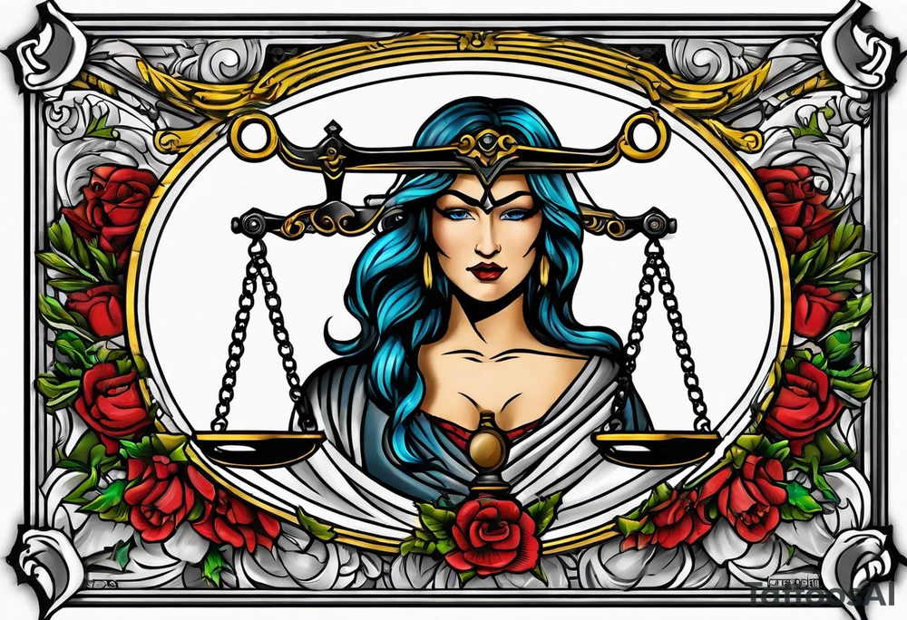 blind justice with a blade tattoo idea