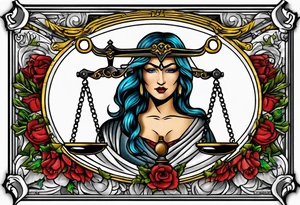 blind justice with a blade tattoo idea