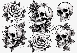 Dancing skeleton on a rose tattoo idea