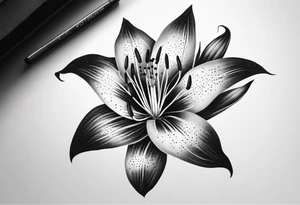 very simple lily flower tattoo idea