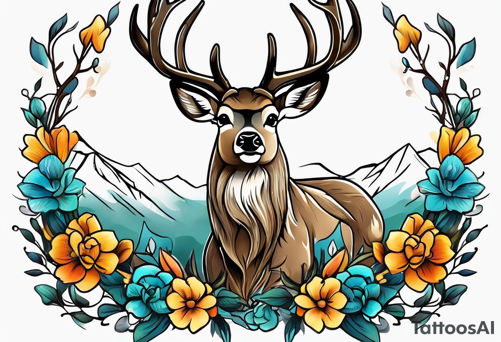 Mule deer tattoo idea