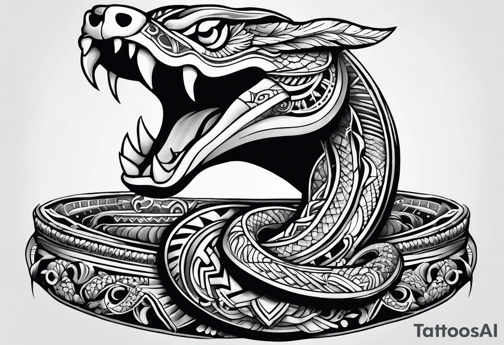 Aztec snake tattoo idea