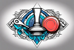 Curling stone and a prostate cancer ribbon tattoo idea
