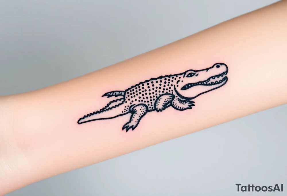 Sheriff alligator in the swamp tattoo idea