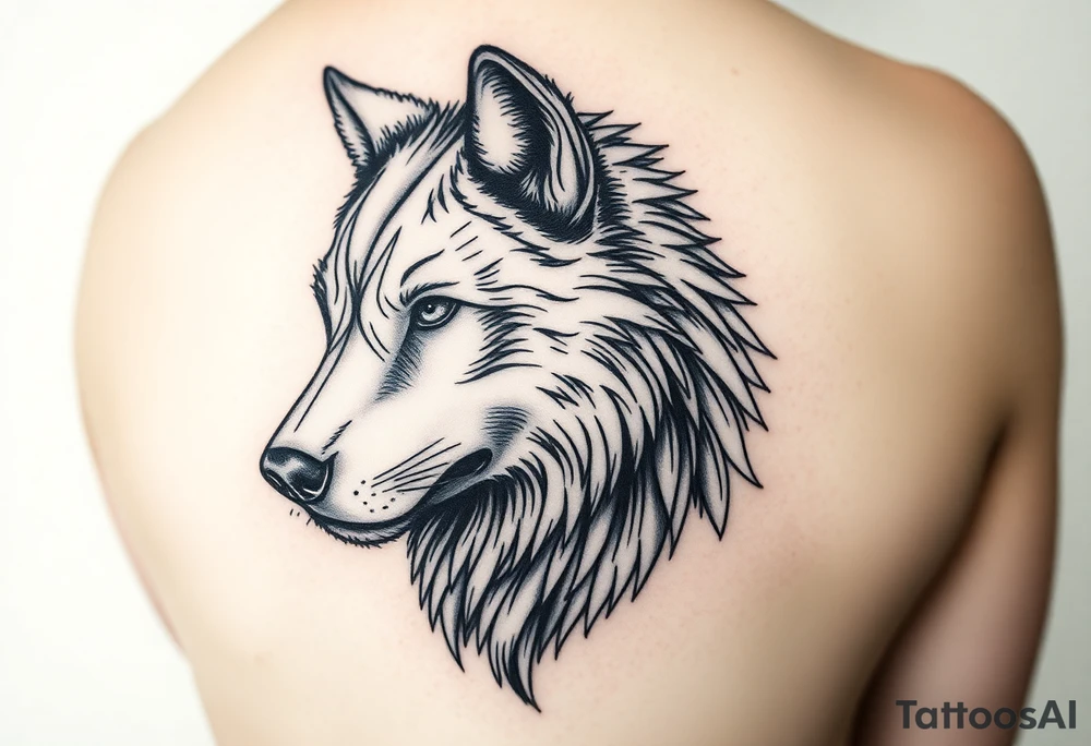 A solitary yet sublime and noble wolf and its progeny the face. for  left arm tattoo tattoo idea