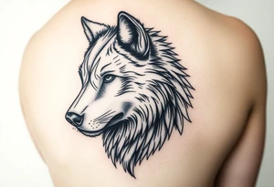 A solitary yet sublime and noble wolf and its progeny the face. for  left arm tattoo tattoo idea