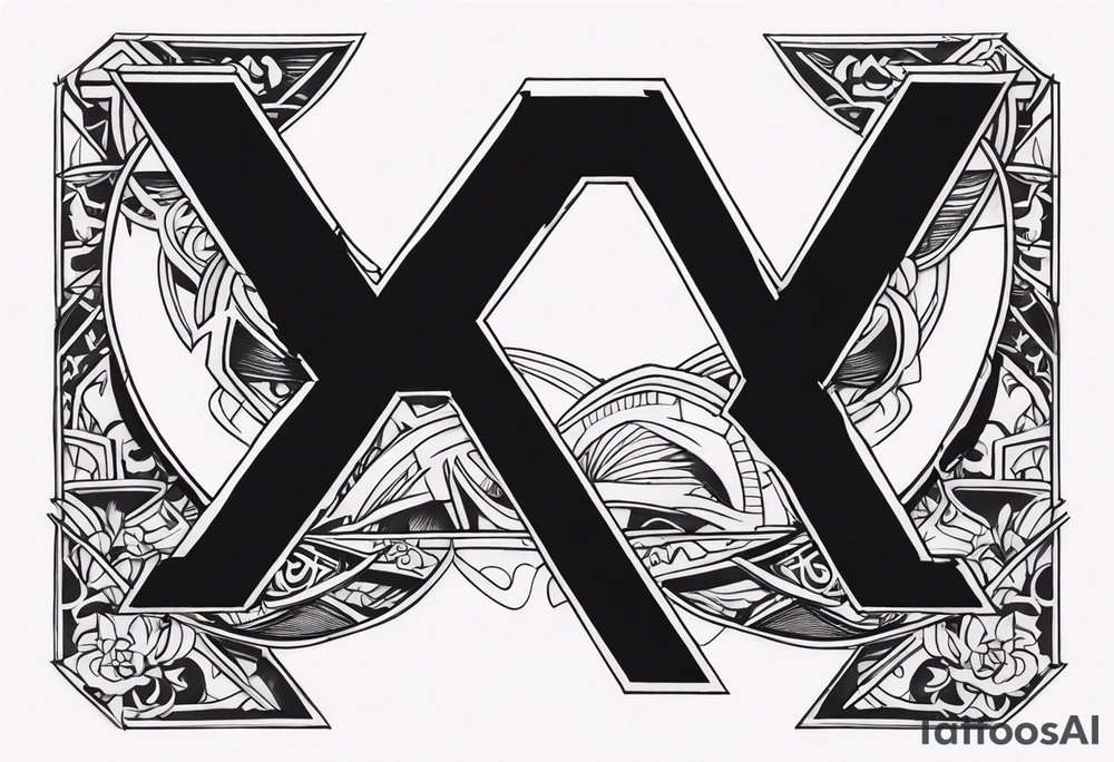 the letters A W R in the middle of a ninja headband tattoo idea