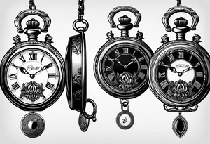 Pocket watch with numbers 2 8 8 6 0 2 5 3 2 0 2 4 tattoo idea