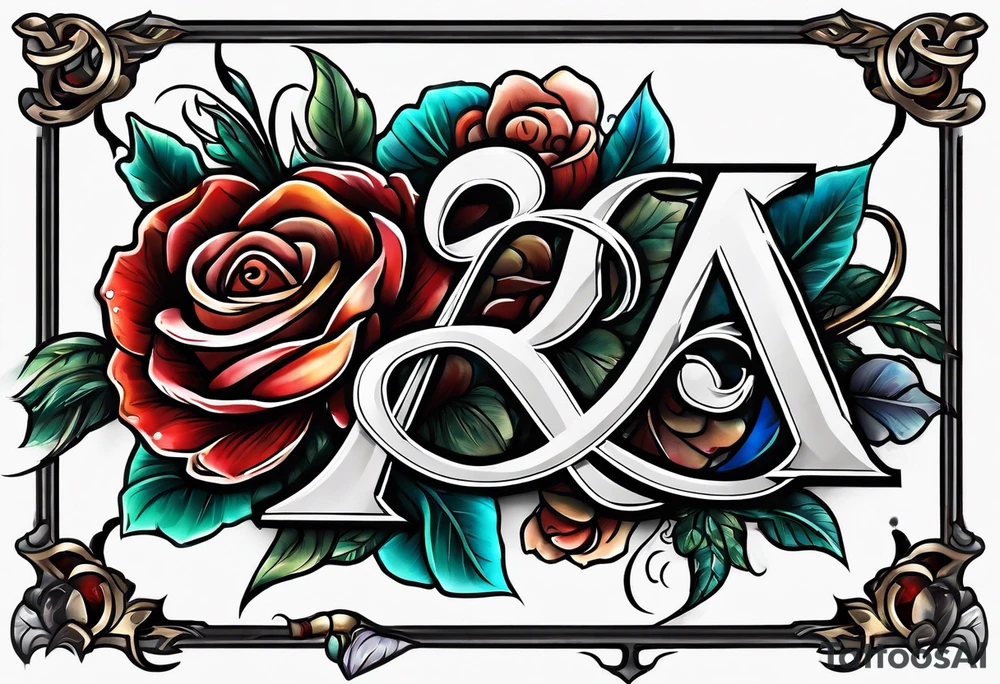the letters A and R tattoo idea