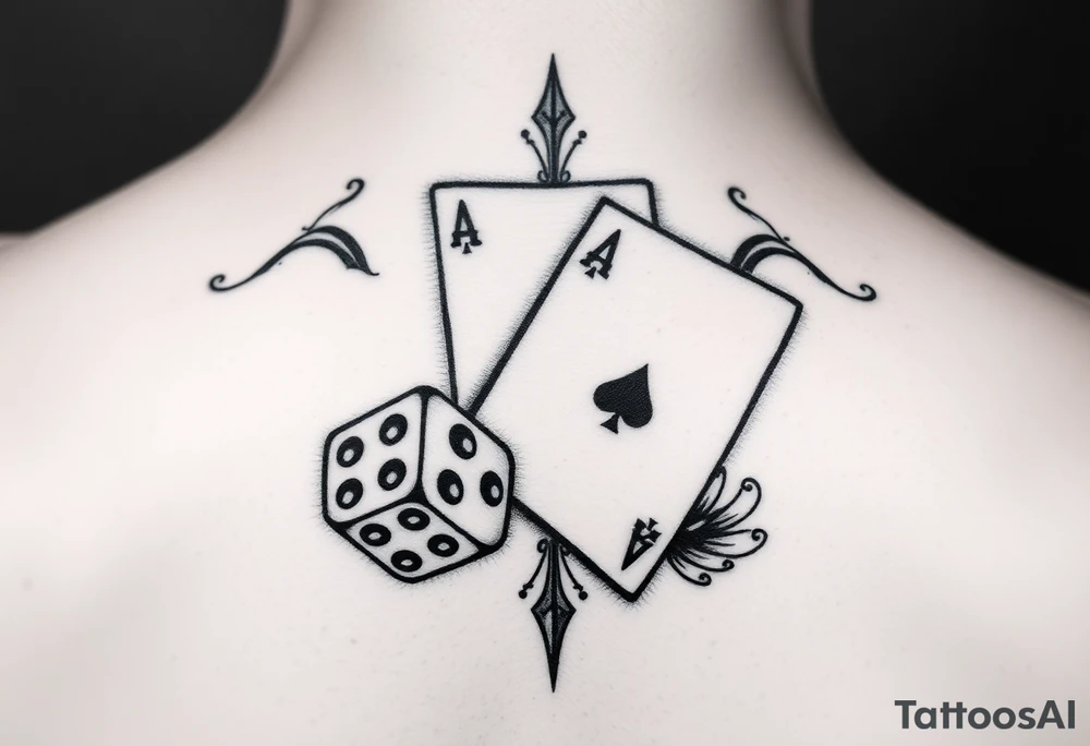 Win some lose some with dice and ace of spades tattoo idea