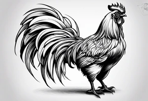 rooster holding a  gun tattoo idea