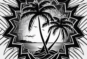 sunshine, palm tree for inner arm tattoo idea