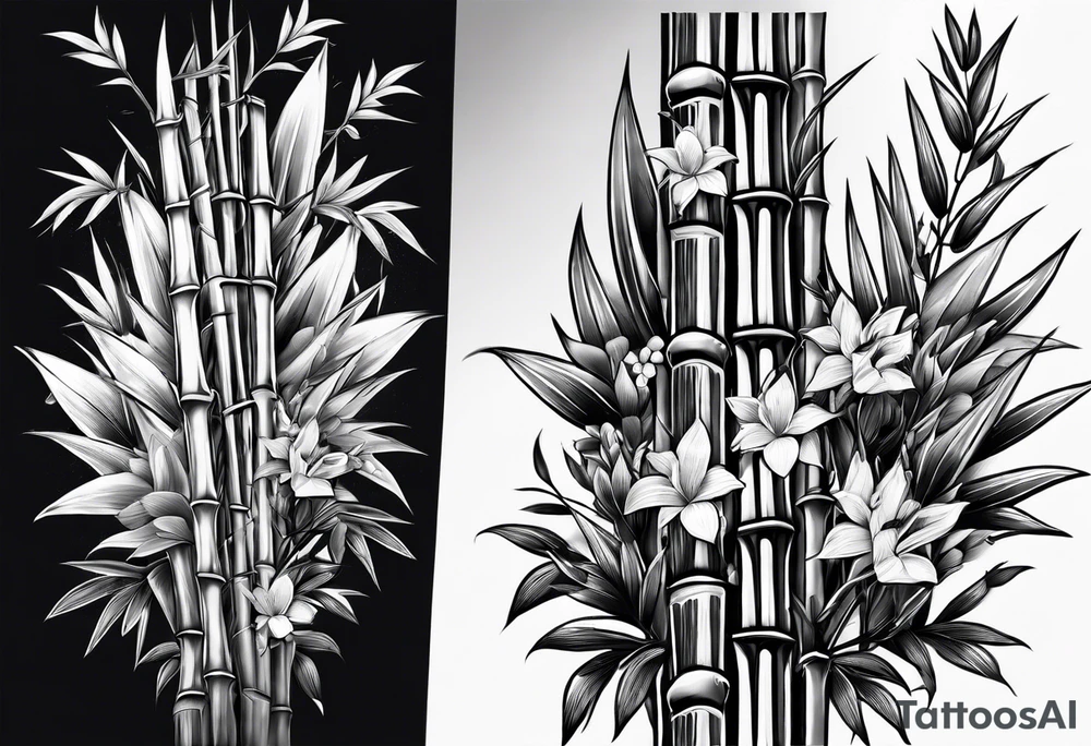 bamboo shoots without flowers or people tattoo idea