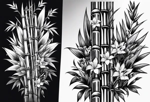 bamboo shoots without flowers or people tattoo idea
