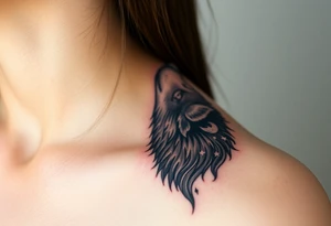 Wolf howling moon stars dove tattoo idea