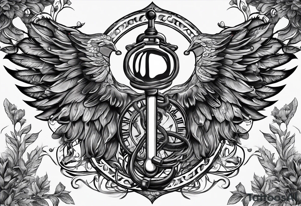 The Caduceus Nursing symbol mixed with fire and the animal kingdom. Have a stethoscope in there tattoo idea