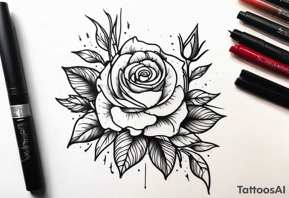 Zwei Rosen mit Leuchtturm tattoo idea