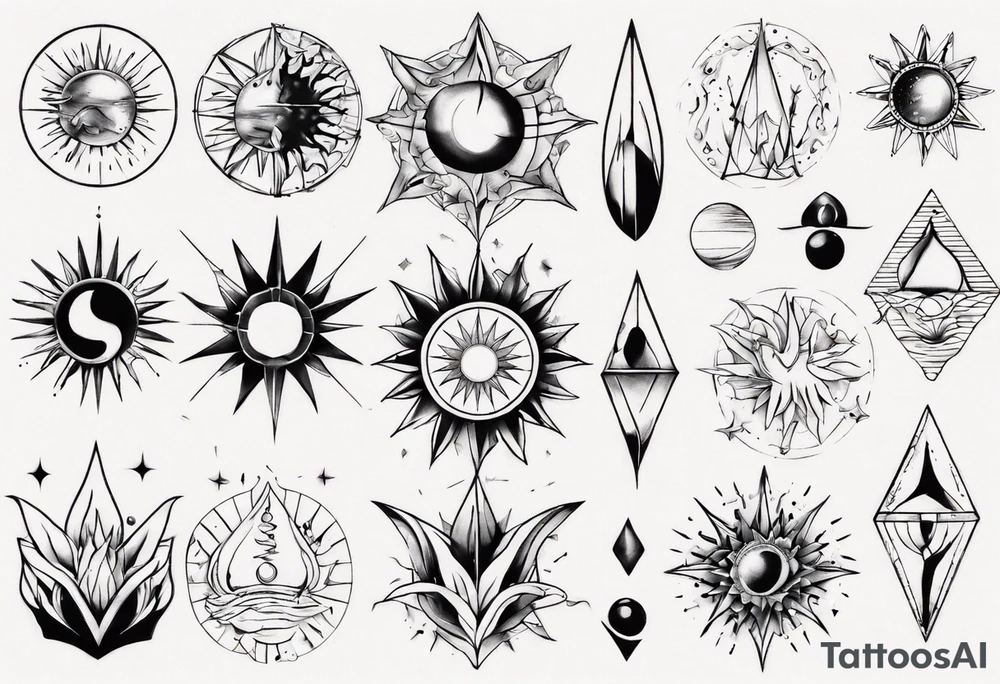 Wasser Nymphe Sonne tattoo idea