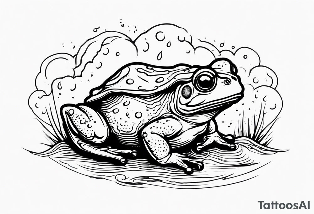 A toad in a thunderstorm tattoo idea