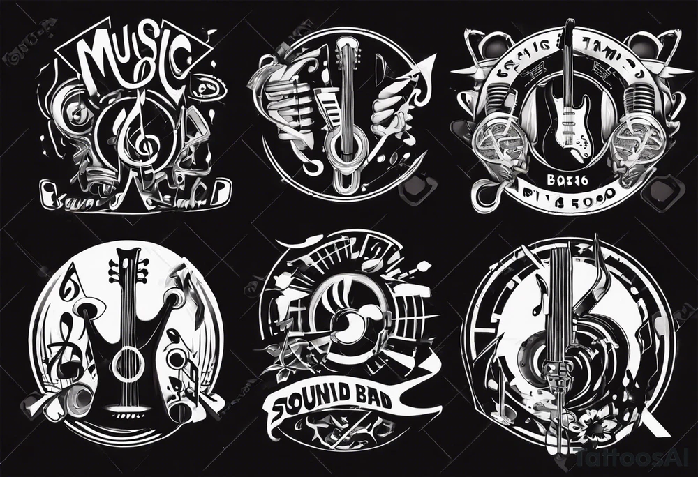 music band sound tattoo idea